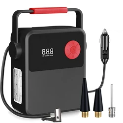 Compresseur d'air électrique sans fil, pompe de gonflage pour pneus de voiture, moto, vélo, avec lampe LED, DC 12V 