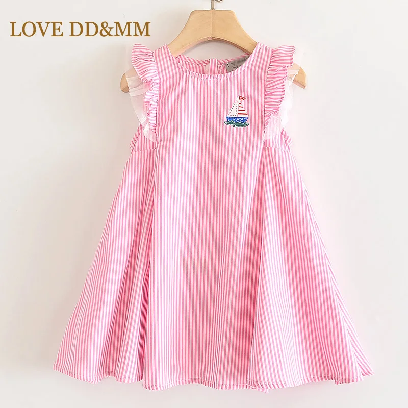 Платья для девочек LOVE DD & MM новинка 2022 детская одежда милое Полосатое платье