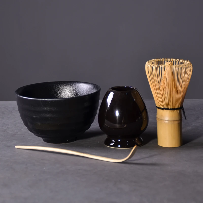 TANGPIN 4 шт./компл. традиционная matcha giftset бамбуковая ложечка венчик Совок церемониальная чаша для маття венчик держатель японский чайный сервиз - Цвет: Style G