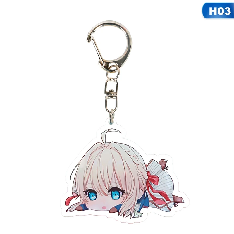 Фиолетовый эвергарден аниме акриловый брелок Модный Милый Забавный Porte Clefs сумка кулон ювелирные аксессуары