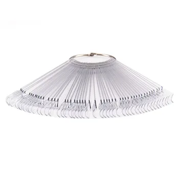 

50pcs Nail Art Tips Colour Pop Sticks Display Fan Practice Starter Ring Clear DIY