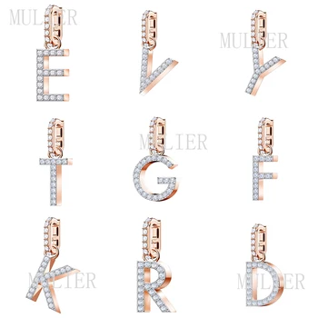 

MULIER 19 SWA REMIX series Delicate and elegant 26 letter pendant D E V I T R DIY female bracelet bangle accessories preferred
