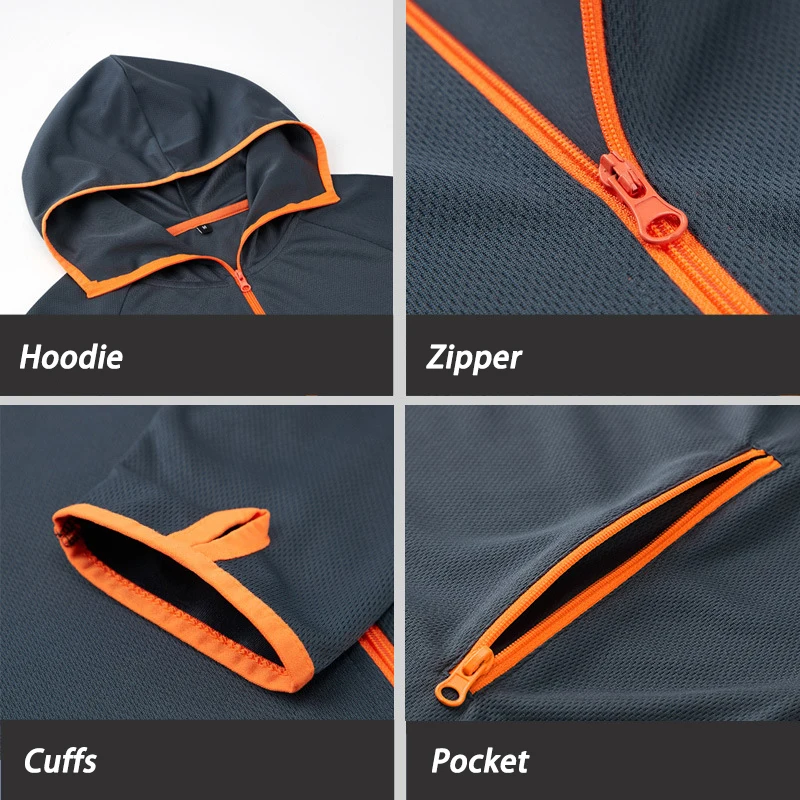 Men Woman Ice Silk Fishing Clothes Tech Hydrophobic Antifouling Hooded Jackets UV Sunscreen Outdoor Waterproof Fishing Clothes