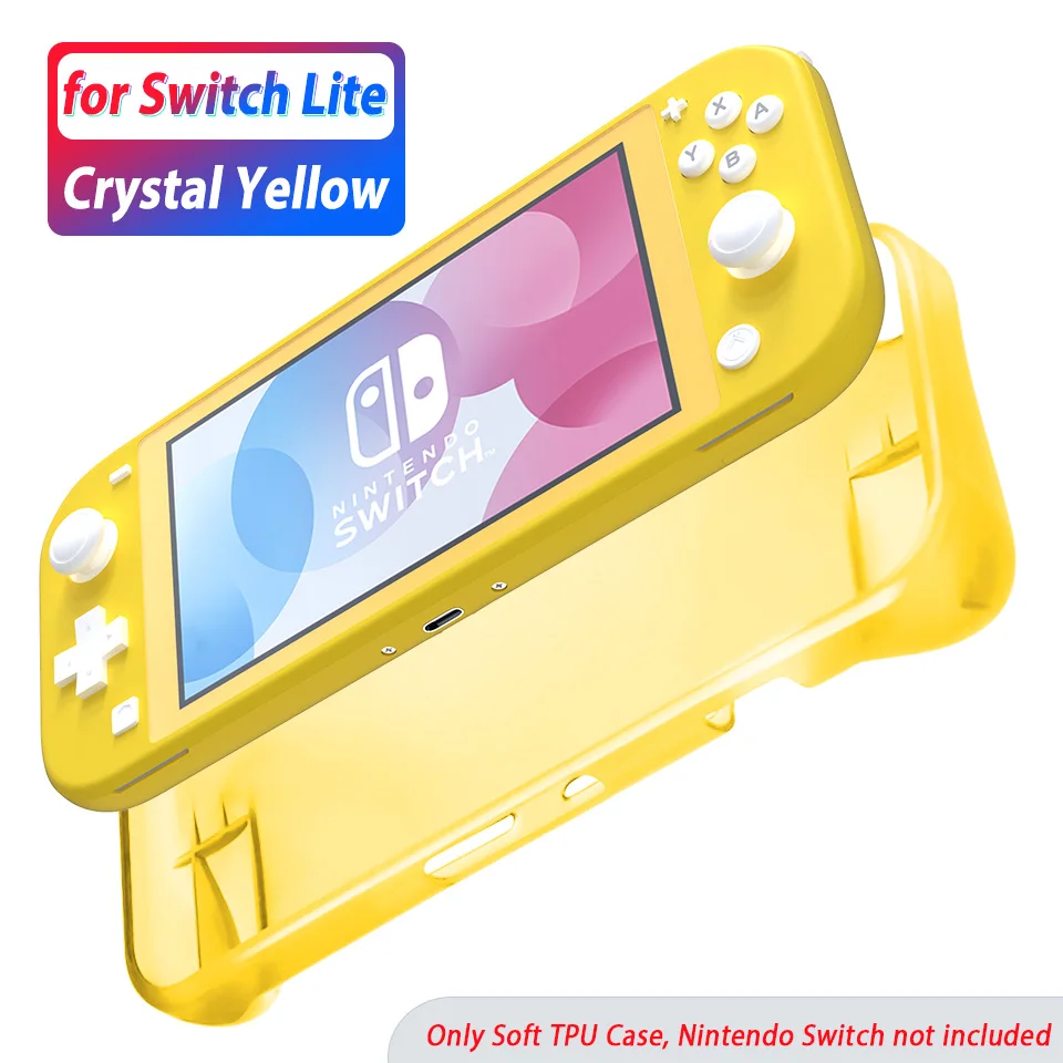 NS lite Yellow Мягкий силиконовый чехол для Ninetendo Switch, защитный чехол, чехол для Ninetendo Switch Lite NS, TPU чехол, ракушки с настольной подставкой - Цвет: NS lite Yellow
