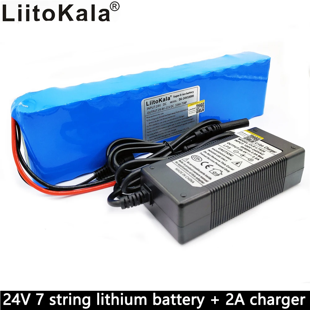 Аккумулятор Liitokala 24 В комплект литий ионных батарей 10ач 7s bms 10000 мА · ч аккумулятор