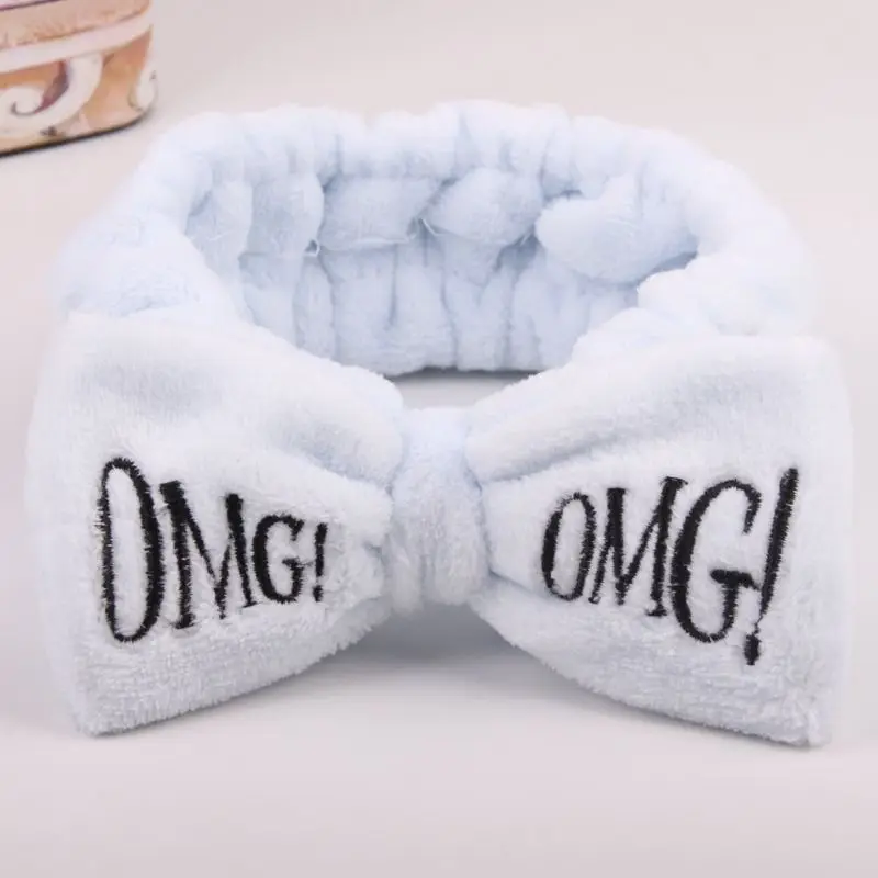 blue headband Новинка года; повязка для волос для девочек; Прямая поставка; повязка на голову из мягкого флиса кораллового цвета; повязка на голову для мытья лица; тюрбан с бантом; аксессуары для волос - Цвет: blue headband