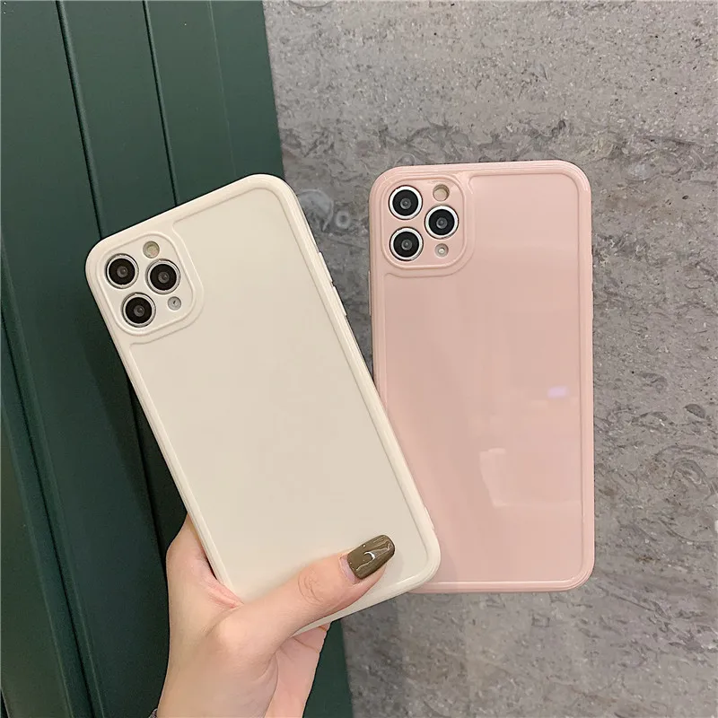 Luxury Vintage Fashion Square Solid Candy Color Ultra-thin Liquid Silicone Phone Case for iPhone 12 Pro Max  1