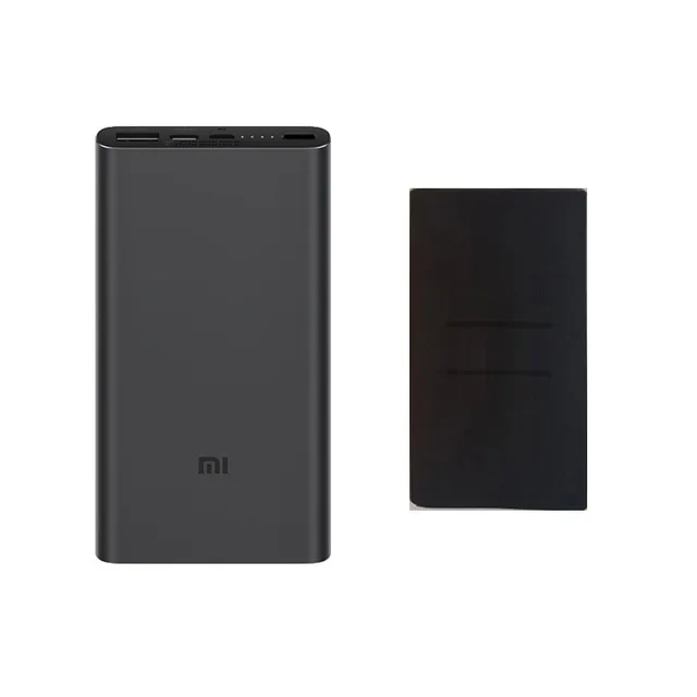 Xiaomi Mi, 10000 мА/ч, внешний аккумулятор 3, 18 Вт, максимальная быстрая зарядка, USB-C, Двойной вход, выход, PLM12ZM, 10000 мА/ч, внешний аккумулятор для samsung iPhone - Цвет: black add black