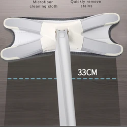 Flat Floor Mops Mop X-type Wringer Set Mops Squeeze Floor Mops 3 Washable Microfiber Pads Wet Dry Use Household Cleaning Tools