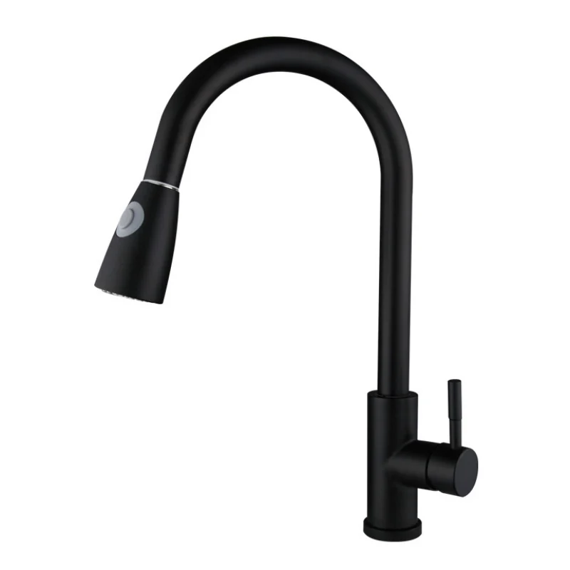 

Stainless Steel Kitchen Pull Down Sprayer Faucet Kitchen Faucet Cold And Hot Flexible Telescoping Faucet Black