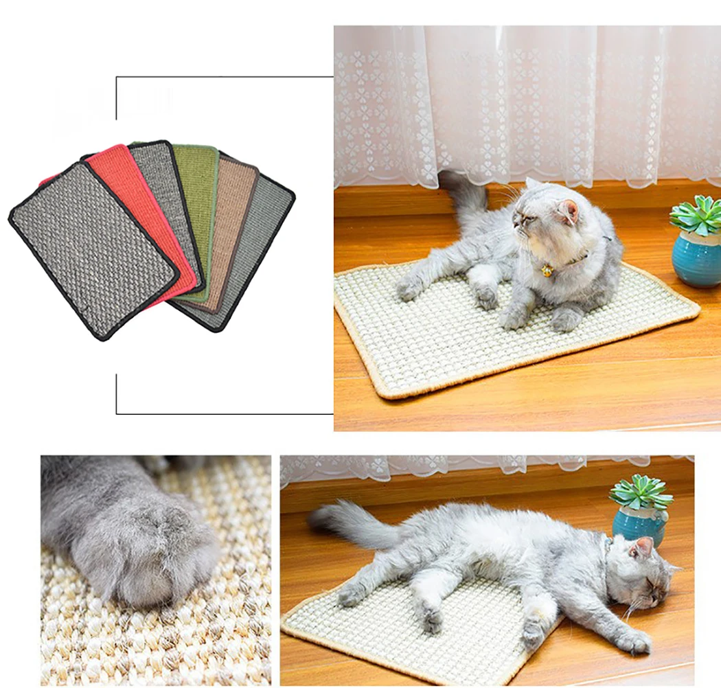 Кошачий коврик для царапин, игрушка для кошек, большой размер, сизаль, защита мебели, для домашних животных, Подушка-Когтеточка, коврик для кровати, игрушка, уход за когтями
