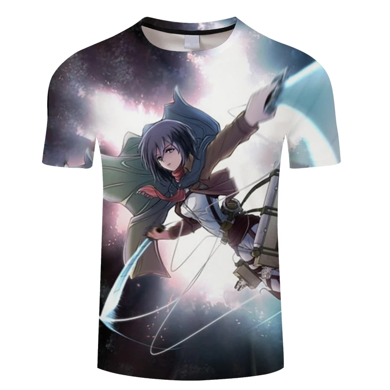 Новые Модные Мужская 3D Футболка с принтом атака на Титанов женские летние крутые
