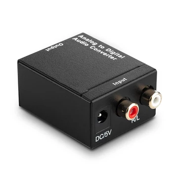 

TV Set Top Box DVD Amplifier 3.5mm Jack to 2RCA Toslink to Analog Audio AUX L/R Converter SPDIF To RCA Decoder Adapter HD 1080P