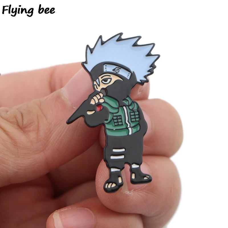 Flyingbee Наруто значки аниме брошь и булавка модная одежда эмалированные булавки Нагрудный значок броши на булавке значок для женщин мужчин X0422