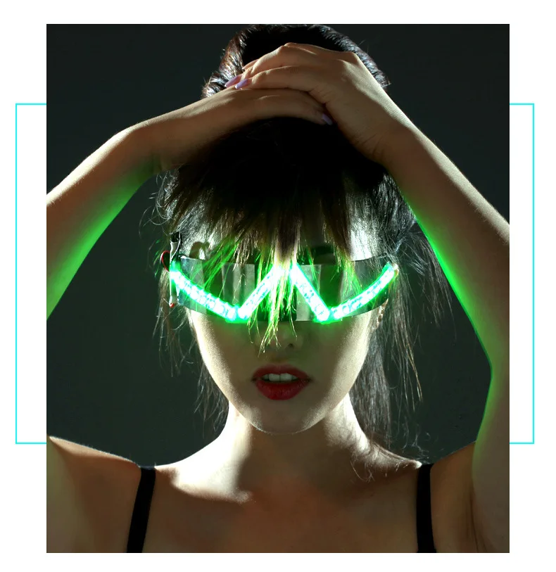 Nuovi Occhiali A Led Occhiali Luminescenti Guanto Nightclub Stage Fluorescenza Bar Canto Hip Hop Fluorescente Costume Performance