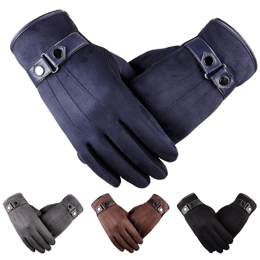 Мужские классические зимние перчатки из искусственной замши для улицы поездок мужские военные армейские тактильные перчатки