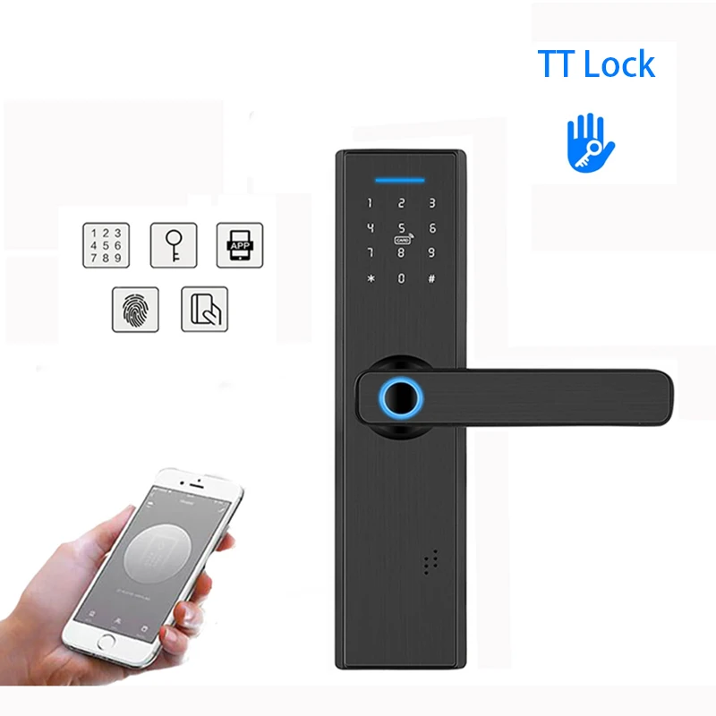 Умный дверной замок TT со сканером отпечатков пальцев смарт с bluetooth