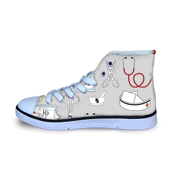 

Aulaygo Nurse Children's Flat Shoes Cute Cartoon Nurses Printed Boys Canvas Sneakers Girls Tennis Lace Up Sports Kids Footwear