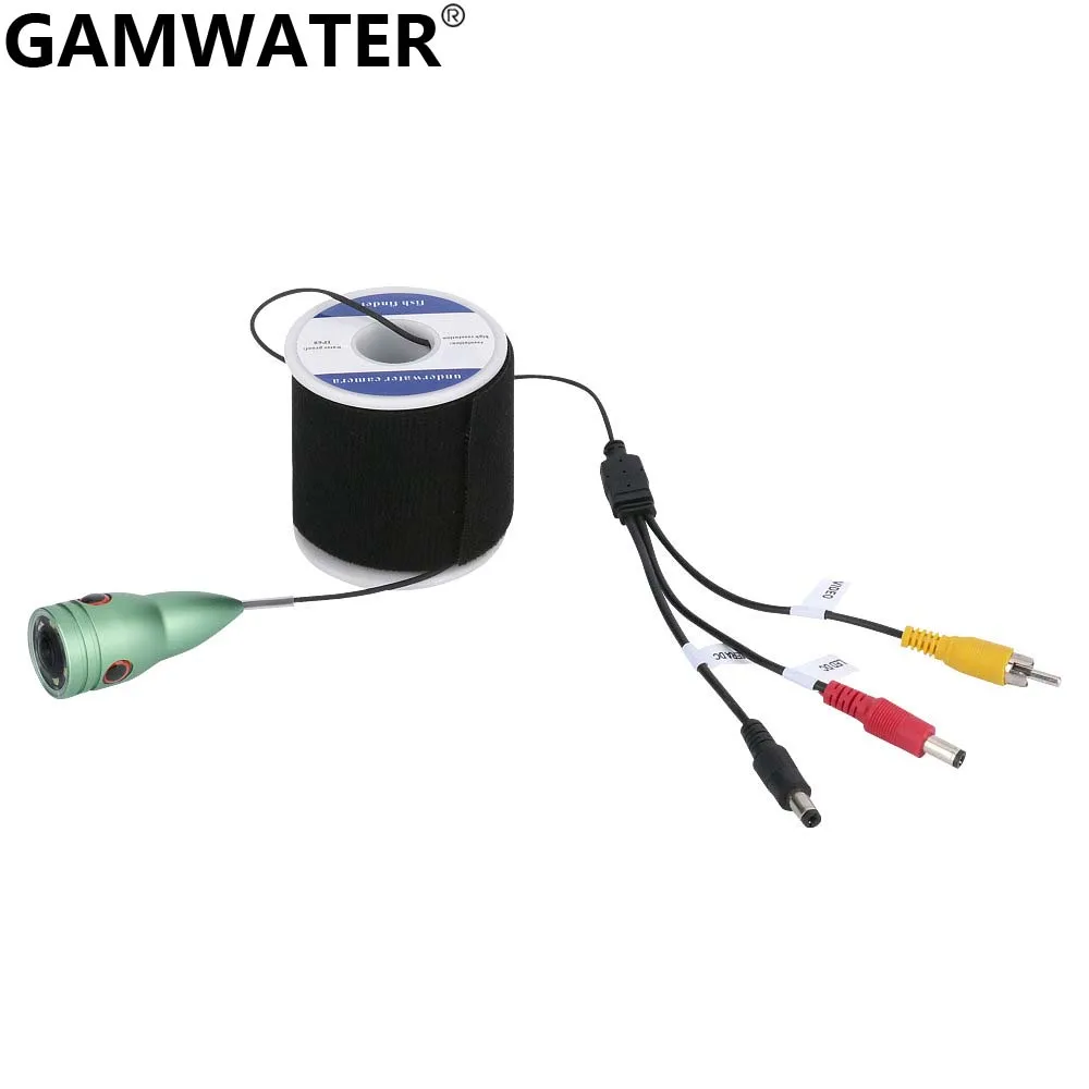 GAMWATER 1000tvl Underwater Fishing Cable+ Camera with 6PCS 1W LED infrared Lamp Lights