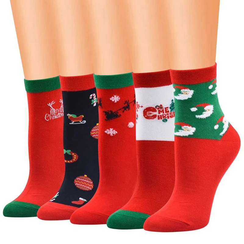 Новинка; сезон осень-зима; новогодний Санта-Клаус; Рождественский подарок с изображением снежного лося; носки; длинные носки; хлопковые носки для мужчин и женщин; размеры 34-41