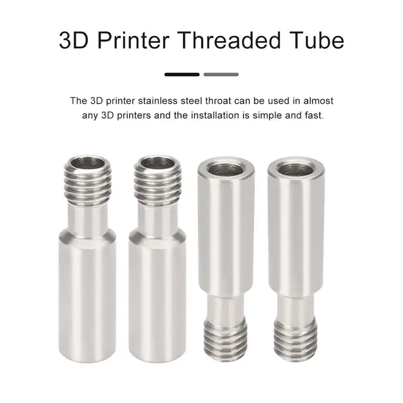 

New 2pcs Throat Tube 3D Printer 1.75mm Filament Stainless Steel Threaded Throat Tube 3D Printer Accessory