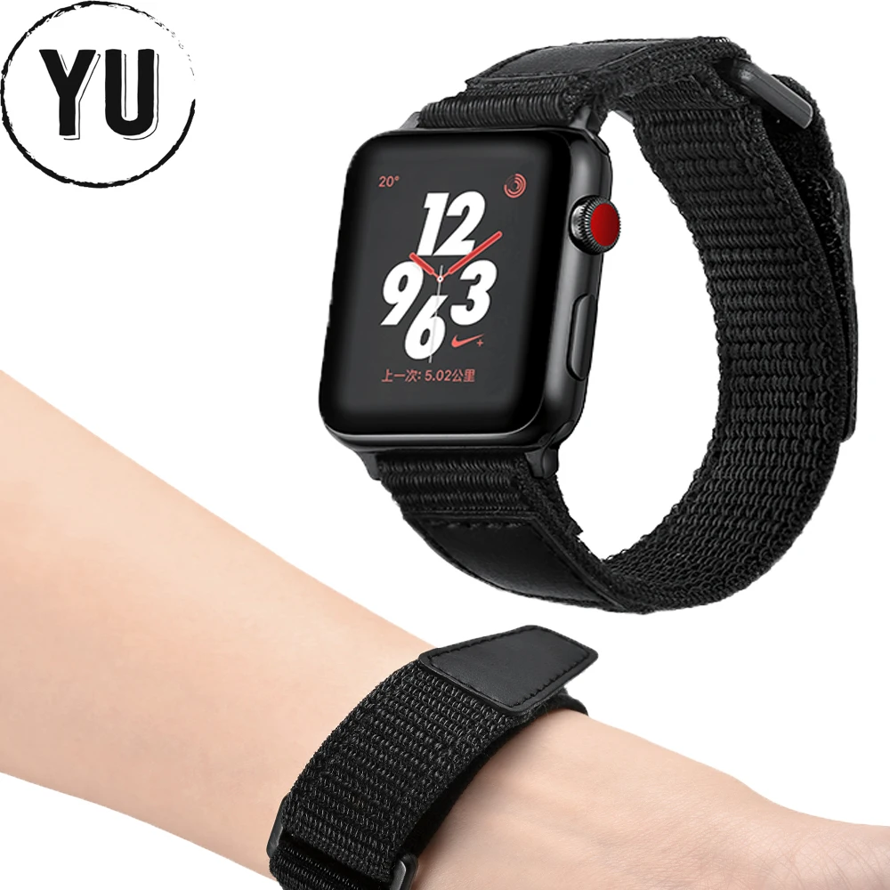 Новый нейлоновый ремешок для часов Apple Watch 3 2 1 Спортивный дышащий 40 44 мм сменный