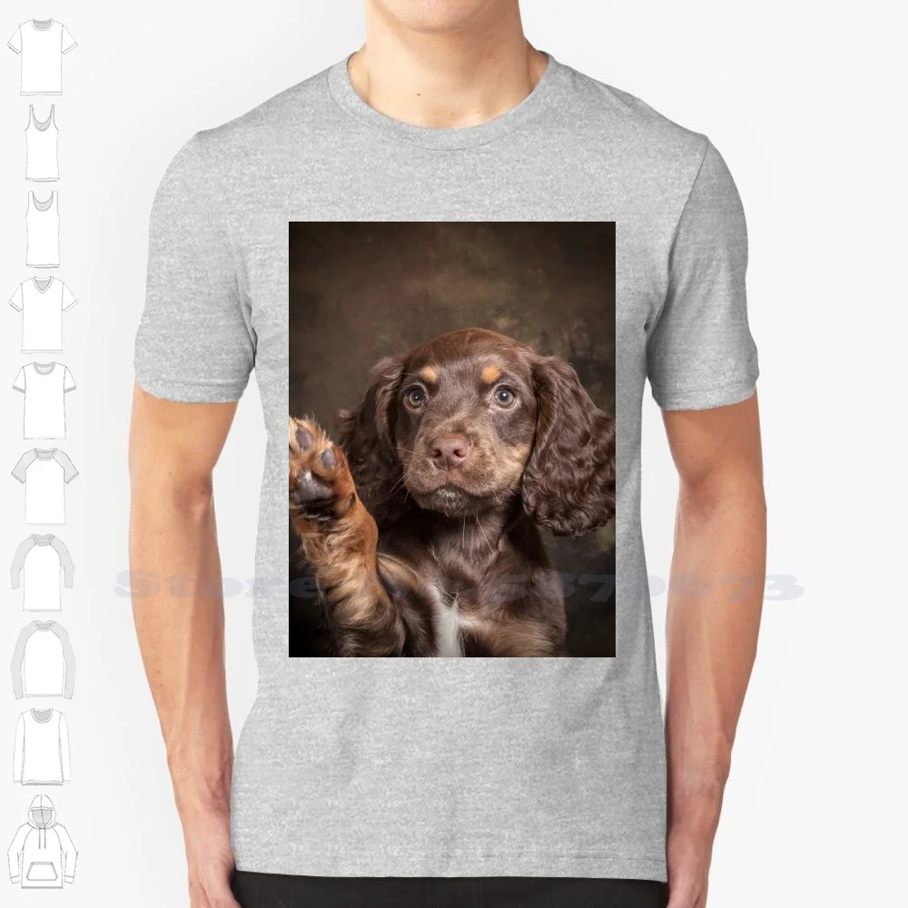 thumbnail image 1 of Sudadera con capucha Charlie Wave 100 % algodón, cachorro cocker spaniel, perro de trabajo Wave, color marrón chocolate, 1 of 5