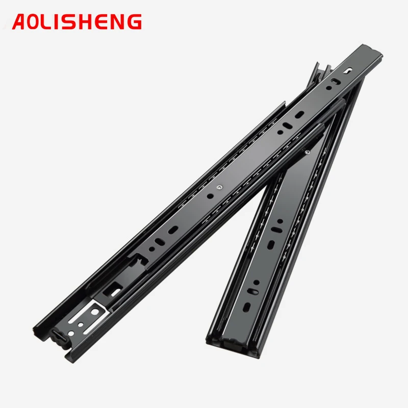 AOLISHENG 3 Section Slide Rail For Side Mounted Rails With Fully Extended DrawersSlides