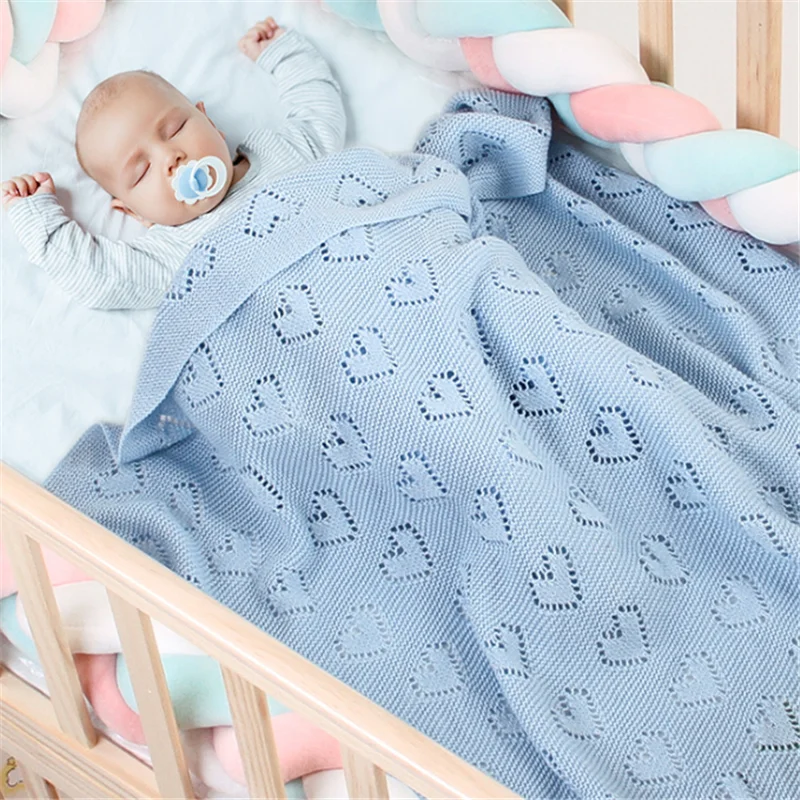 100*80CM Knitting Hollow Cotton Blanket For Kids Children Family Office Using Nap Travel Picnic Small Windproof | Дом и сад