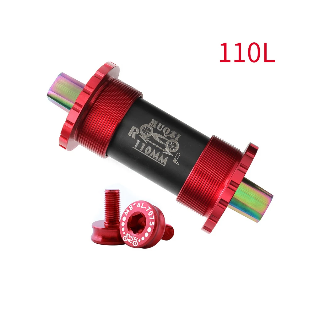 110mm Red Тормоза барабанного типа Титан сплав Керамика подшипник оси велосипеда BB наборы для фиксированной Шестерни MTB дорожный велосипед 103/107/110/113/119 мм - Цвет: 110mm Red
