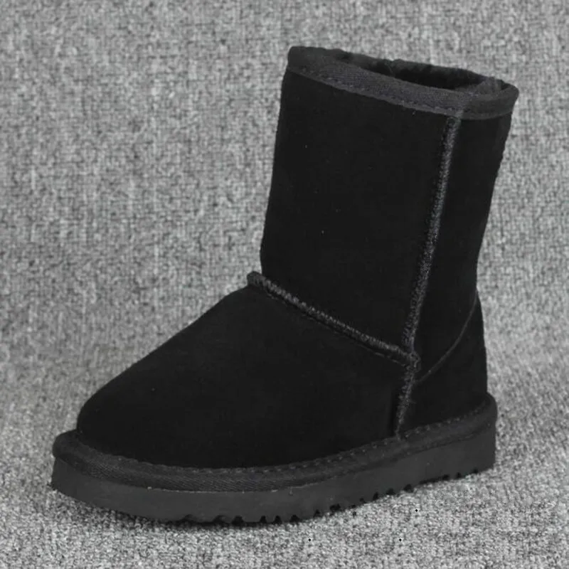 z01 black Зимнее пальто для девочек, зимние ботинки, детская обувь для маленьких мальчиков и девочек в австралийском стиле зимние сапоги Детские зимняя обувь Теплый плюш, высота до середины голени, сапоги для маленьких девочек - Цвет: z01 black