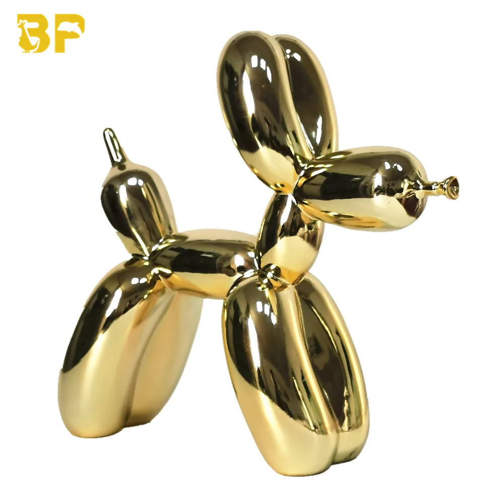 28CM Modern Art Luxurious Pattern Design Balloon Dog Sculpture Special Statue Modern Art Home Decoration Art Ornament