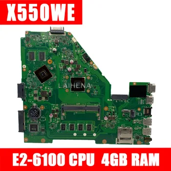 

X550WE Motherboard E2-6100U 4Gb RAM For ASUS X550W X550WE X550W D552W X552WE Laptop motherboard X550WE Mainboard test 100% OK