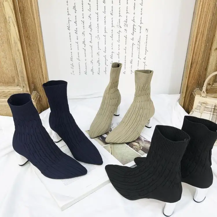 MOLAN/брендовая дизайнерская обувь; коллекция года; сезон осень; модная Высококачественная стрейчевая ткань; обувь с острым носком на высоком странном каблуке; женские туфли-лодочки