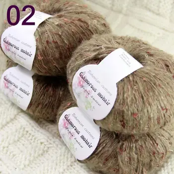 

Sale 4ballsX50gr Luxury Fluffy Soft NEW MOHAIR Shawls Hand Knit Crochet Yarn Camel 825-02-4