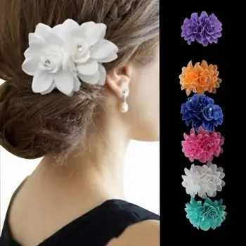 

Beautiful Flower Hair Pin Clip Hairband Bridal Wedding Party For Women DropShipping Ring Buckle Women Accessories HairpinF7.29
