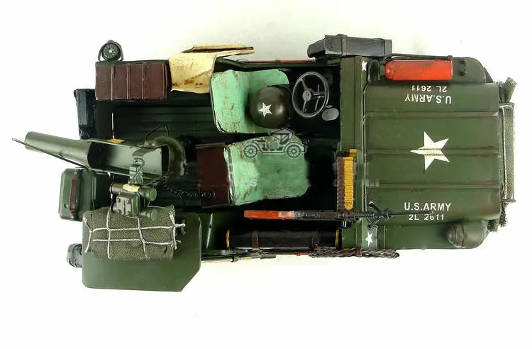 Железная, ручной работы автомобиля военная модель автомобиля Вторая мировая война Американский Уиллис джип-Перезагрузка мощность издание ремесла украшения подарки Bir