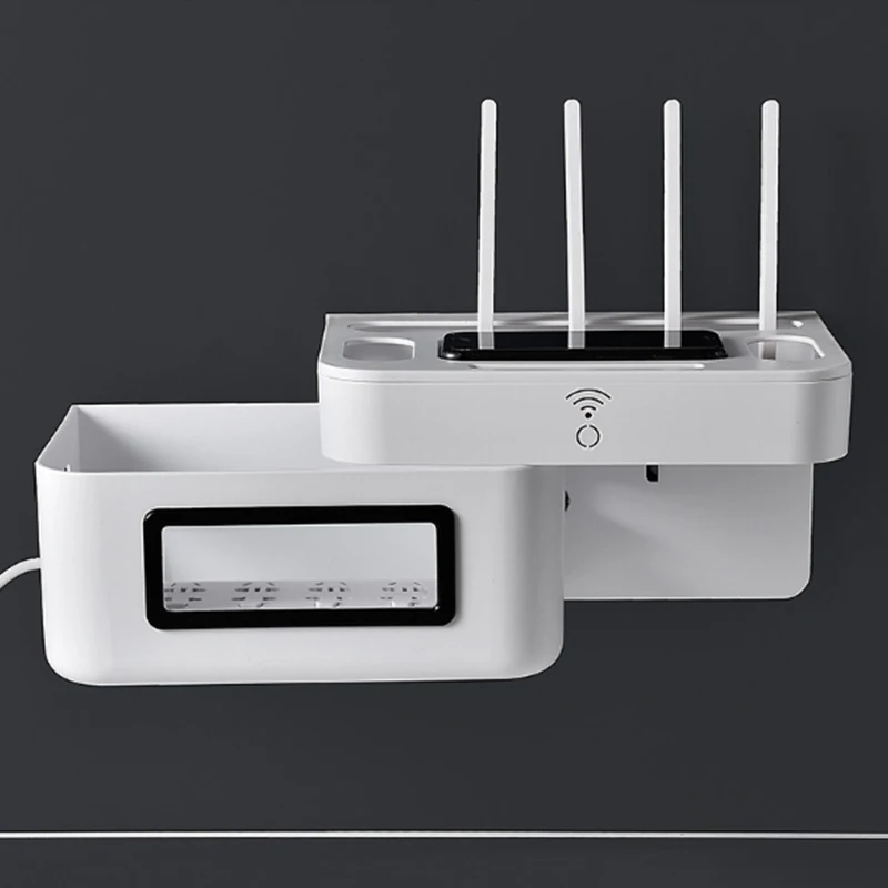 1 шт. Беспроводной Wi-Fi роутер коробка для хранения отдельная настенная подвесная полка для роутер, органайзер блок питания зарядное устройство Органайзер стойка для хранения