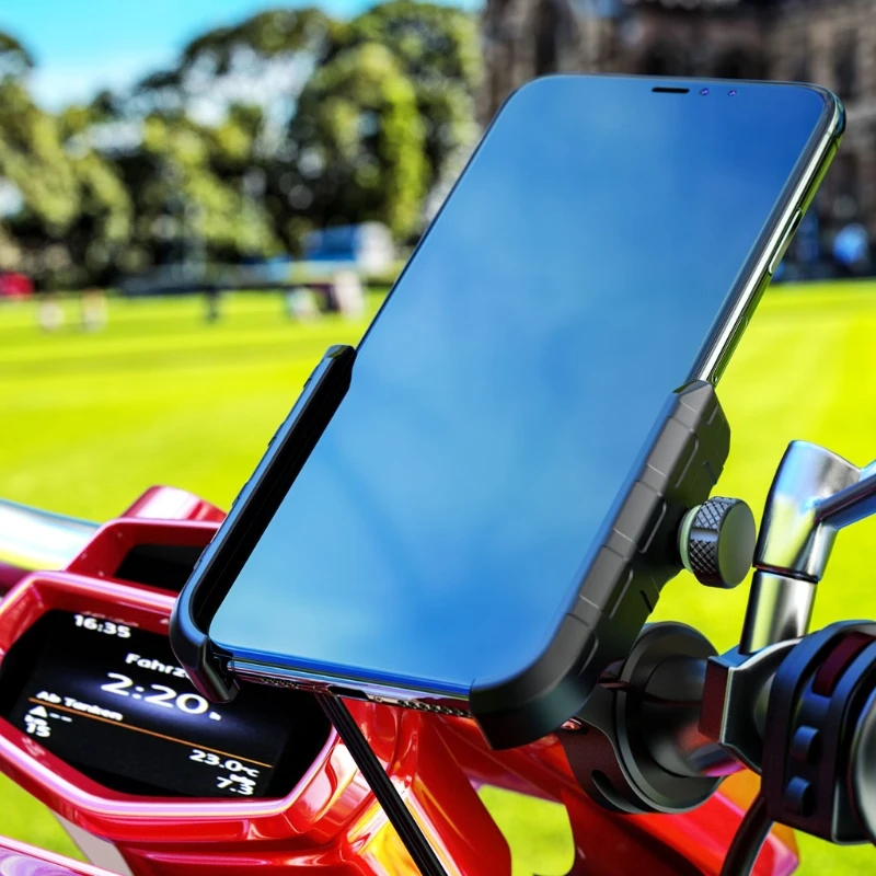 12V-90V Motorcycle E-bike Handlebar Rear-View Mirror Cellphone Stand USB Charger N58E 12V-90V Motorcycle E-bike Handlebar Rear-View Mirror Cellphone Stand USB Charger N58E