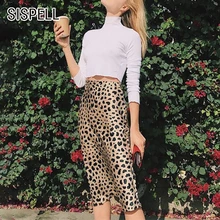SISPELL/винтажная леопардовая Женская юбка с высокой талией, большие размеры, Свободные повседневные миди юбки-трубы, женские осенние модные новые