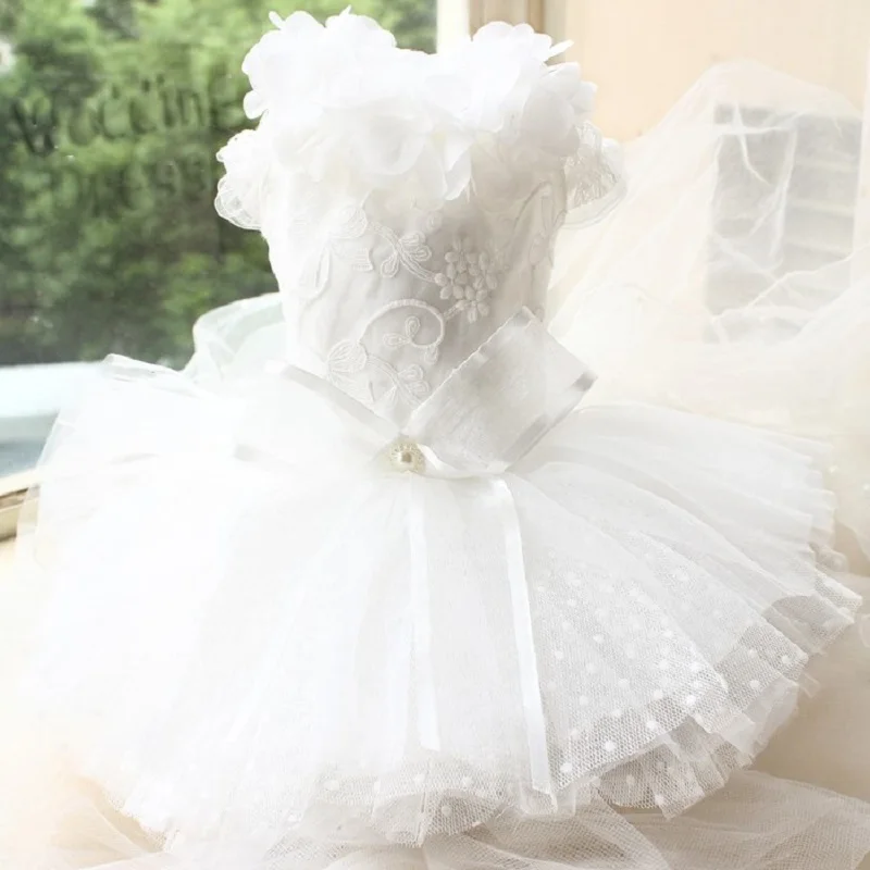 Handmade Exquisite Dog Wedding Dress Pet Clothes Advanced Customization