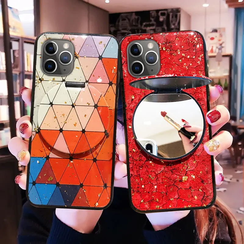 

Luxury Makeup Mirror Case For iphone 11 X XS XR pro MAX 6 6S 7 8 6plus 6splus 7plus 8plus SE2020 Cover For iPhone 11ProMax case