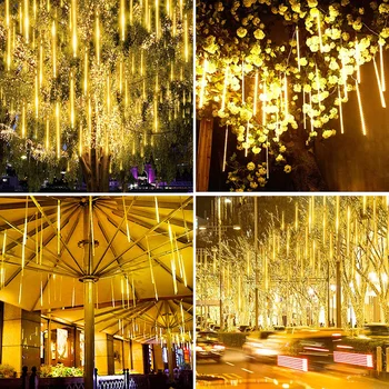 

1-4Pack LED Meteor Shower Rain Lights 30-50CM Waterproof Xmas Decor Falling String Light for Wedding Party Christmas Lights D30