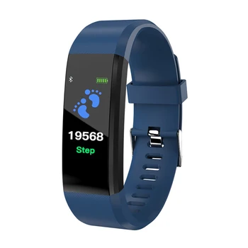

115plus Smart Bracelet Fitness Tracker Step Counter Smartband Anti-Lost Call Reminder for Android IOS(blue)