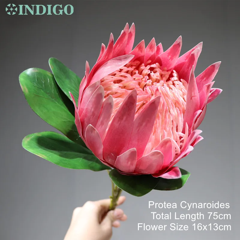 Индиго-розовый протеа cynaroides большой размер Настоящее прикосновение искусственный цветок Свадебные цветы вечерние события - Цвет: SAME AS PHOTO