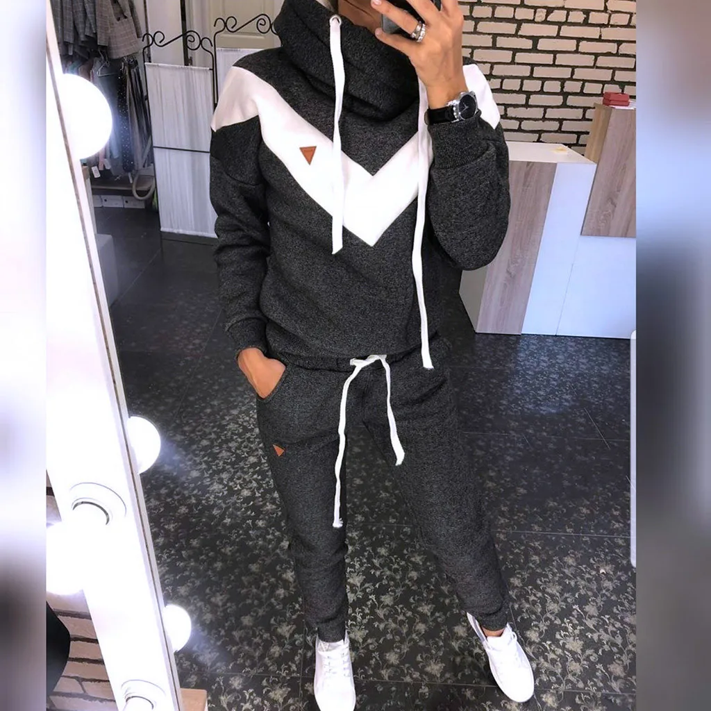 Tanie 2019 dorywczo ciepłe zimowe ubrania dwuczęściowy zestaw kobiet sportowy sweter bluza z kapturem dres kobiet topy spodnie Ropa Mujer Femme