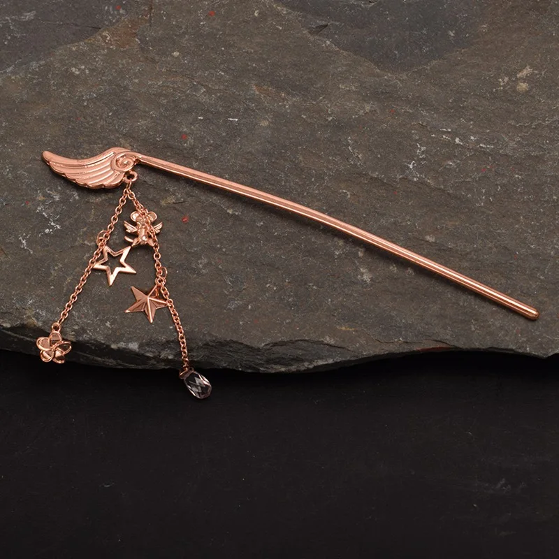 Милые женские палочки для волос кулон Kanzashi шпилька головной убор - Цвет: A