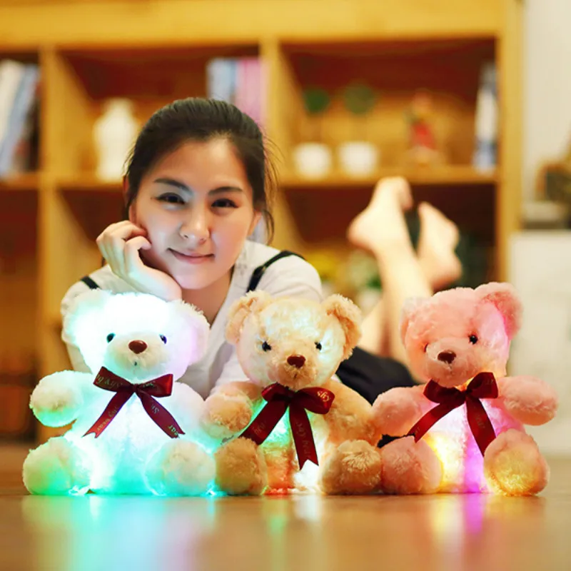 Luminoso 25/30/50 см luz creativa светодиодный oso de peluche felpa Animal colorido brillante для подарков Nav|Мягкие