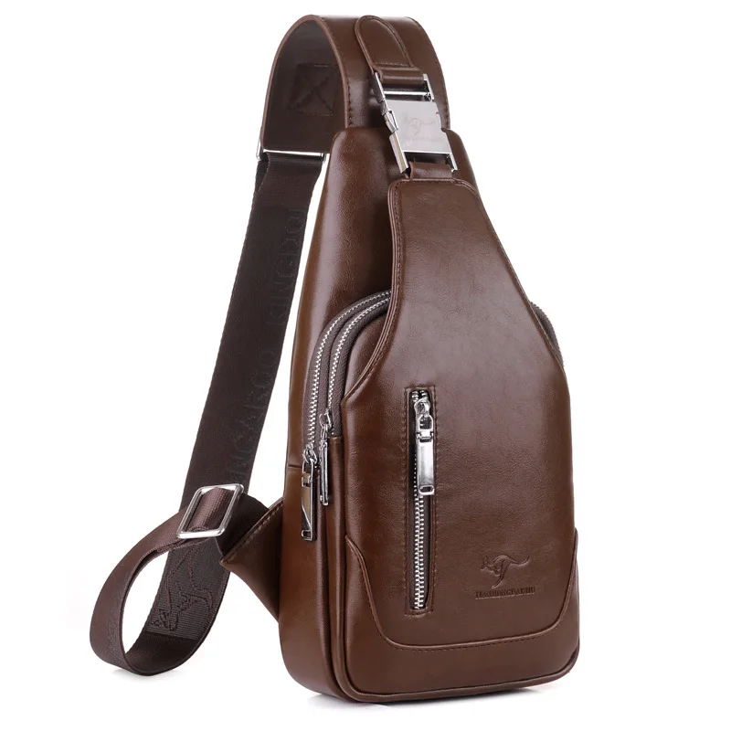 

Foreign Trade Cross Border Daishu Men's Bag Men Chest Bag Shoulder Bag Messenger Backpack PU Leather Bag Casual Trend Korean-sty