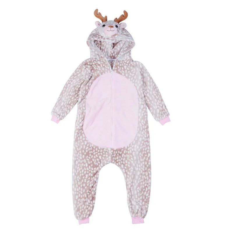 Baby Sfit для женщин на молнии флис Onesie пижамы мультфильм животных Рождество Хэллоуин косплей костюм взрослые дети девочки мальчик мама пижамы - Цвет: Baby